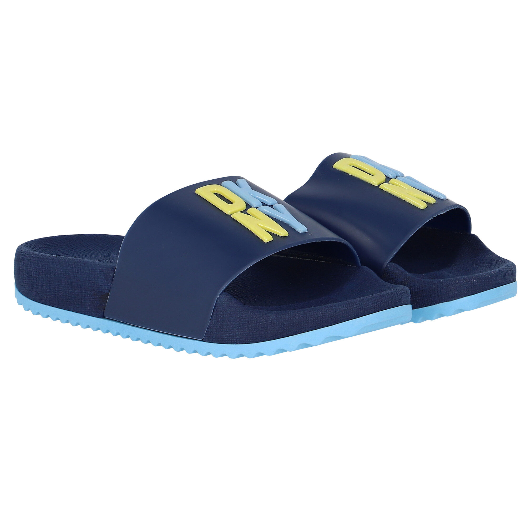 DKNY Boys Navy Blue Logo Sliders Junior Couture USA