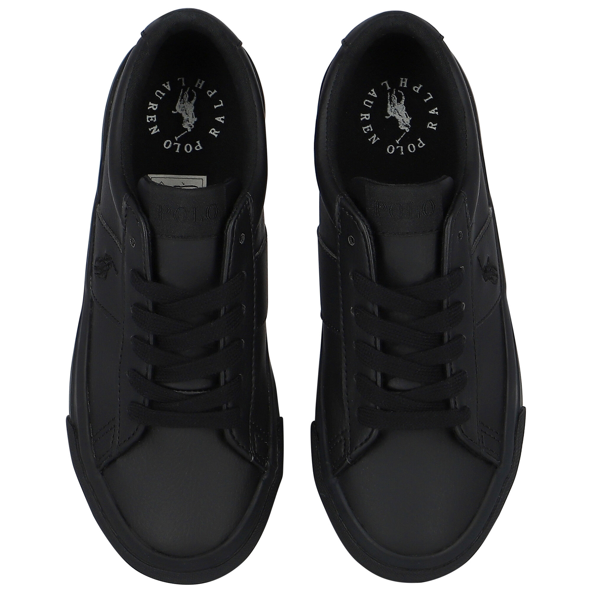 Boys black ralph lauren trainers 2025