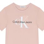 Boys Beige Logo T-Shirt, 6, hi-res