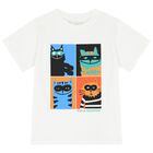 Boys Ivory Cat T-Shirt, 1, hi-res