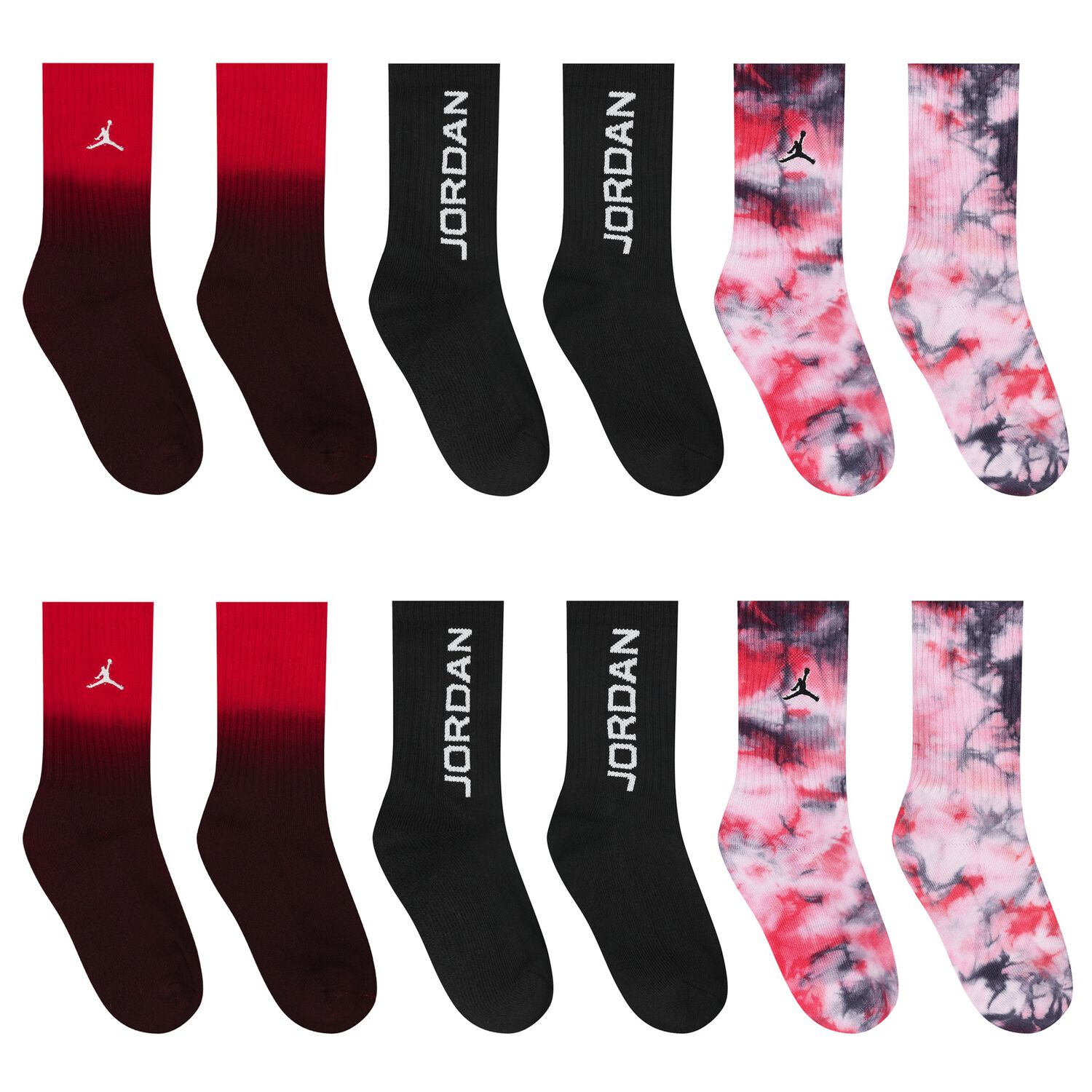 جوارب بالشعار جوردان الأحمر والأسود (عبوة من 3 قطع) , 1, hi-res image number null