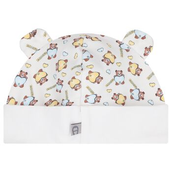White Teddy Bear Baby Hat