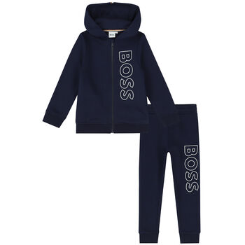 Boys Navy Blue Logo Tracksuit