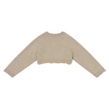 Younger Girls Beige Knitted Cardigan