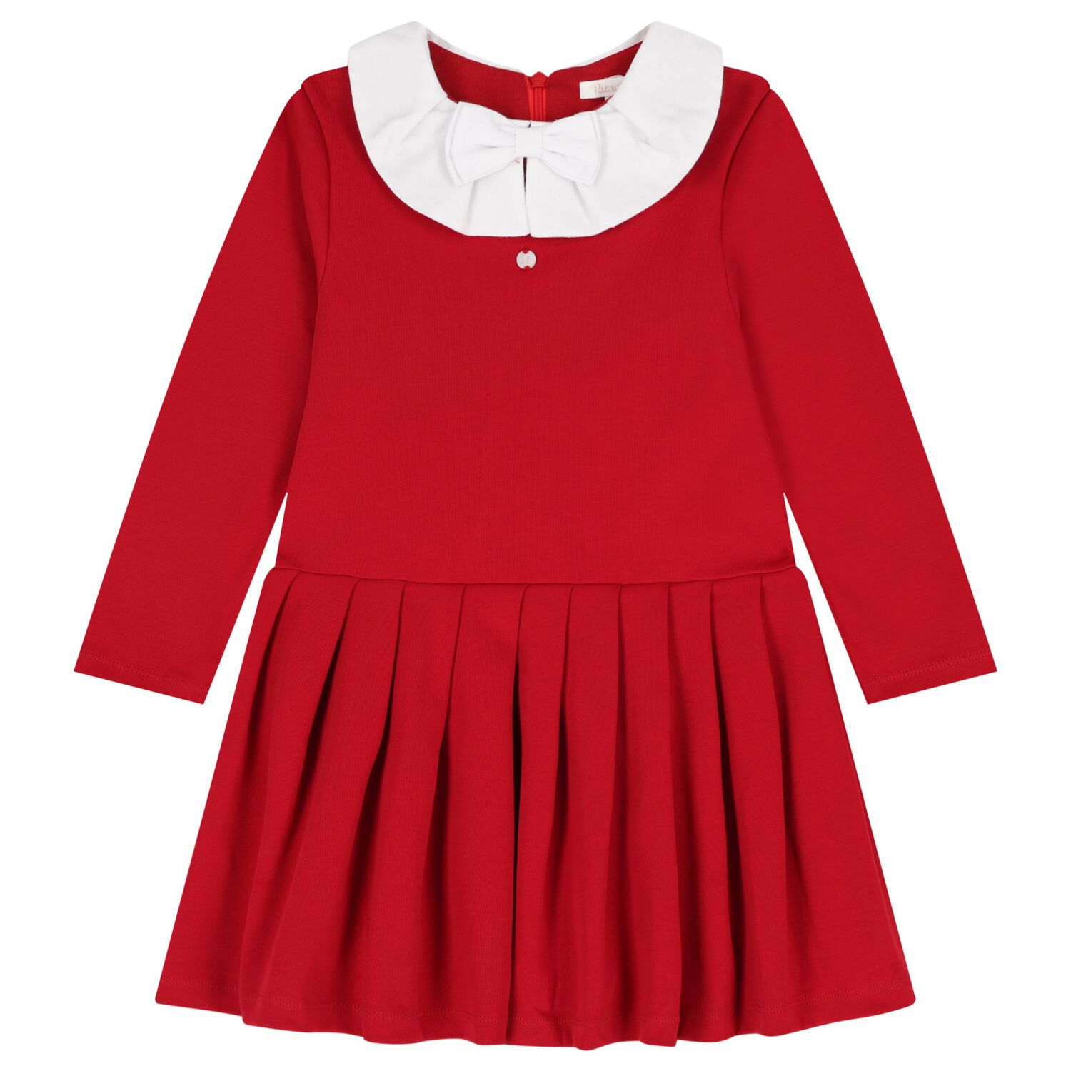 Girls Red Pleated Dress, 2, hi-res