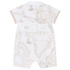 Baby Boys White Geo Map Romper, 1, hi-res