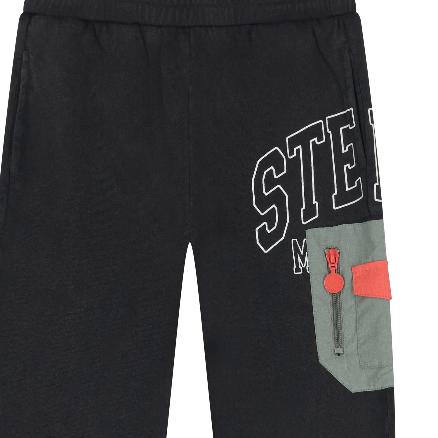 Boys Black & Green Logo Joggers, 1, hi-res