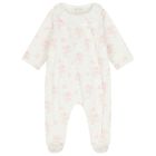 Baby Girls White & Pink Babygrow, 1, hi-res
