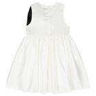 Girls White & Black Bow Dress, 1, hi-res