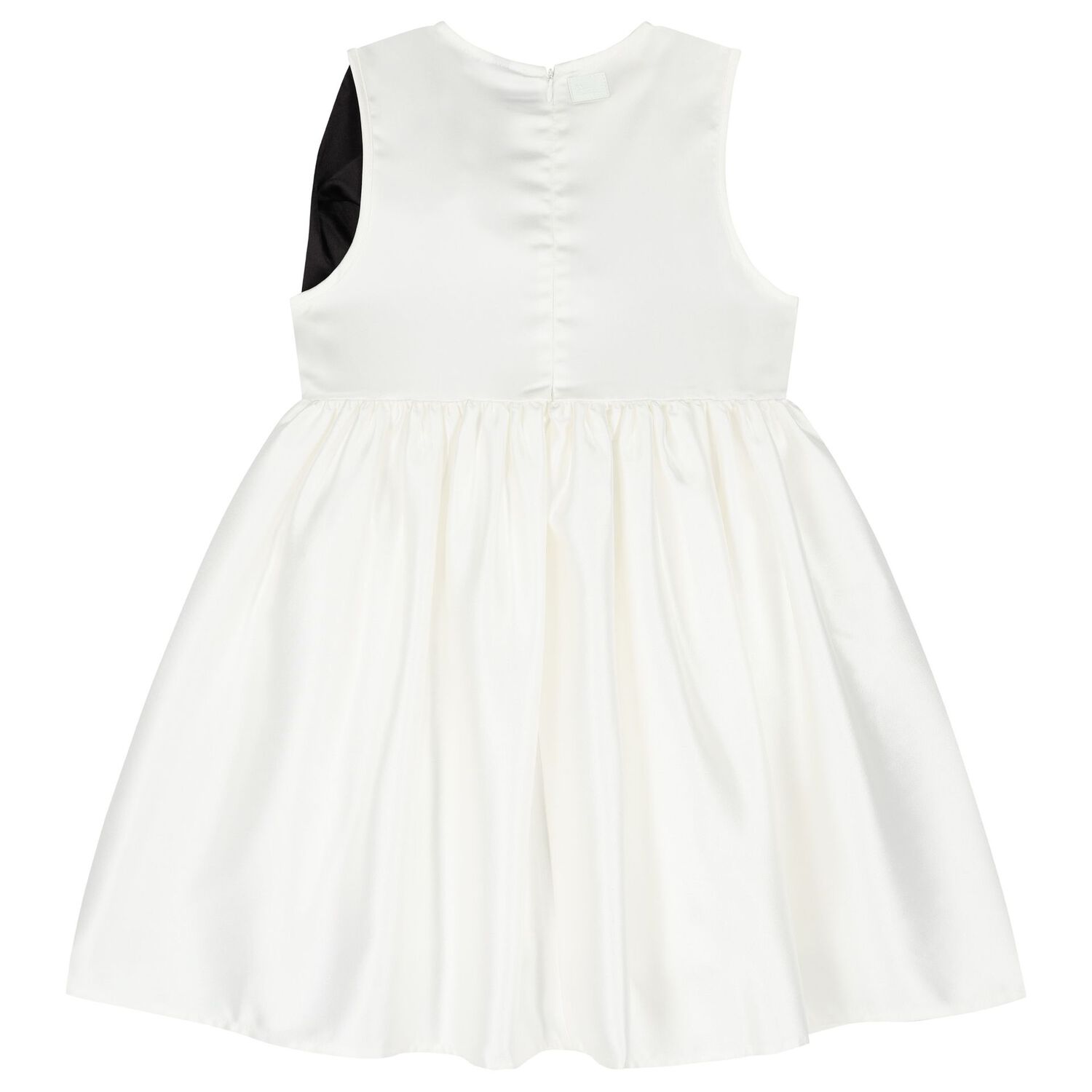 Girls White & Black Bow Dress, 1, hi-res image number null