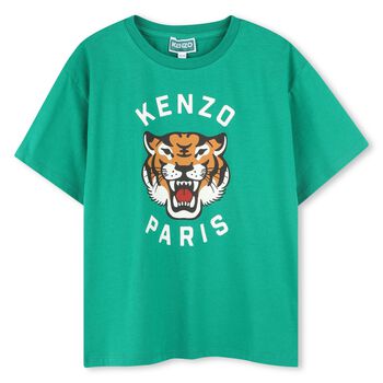 Boys Green Tiger T-Shirt