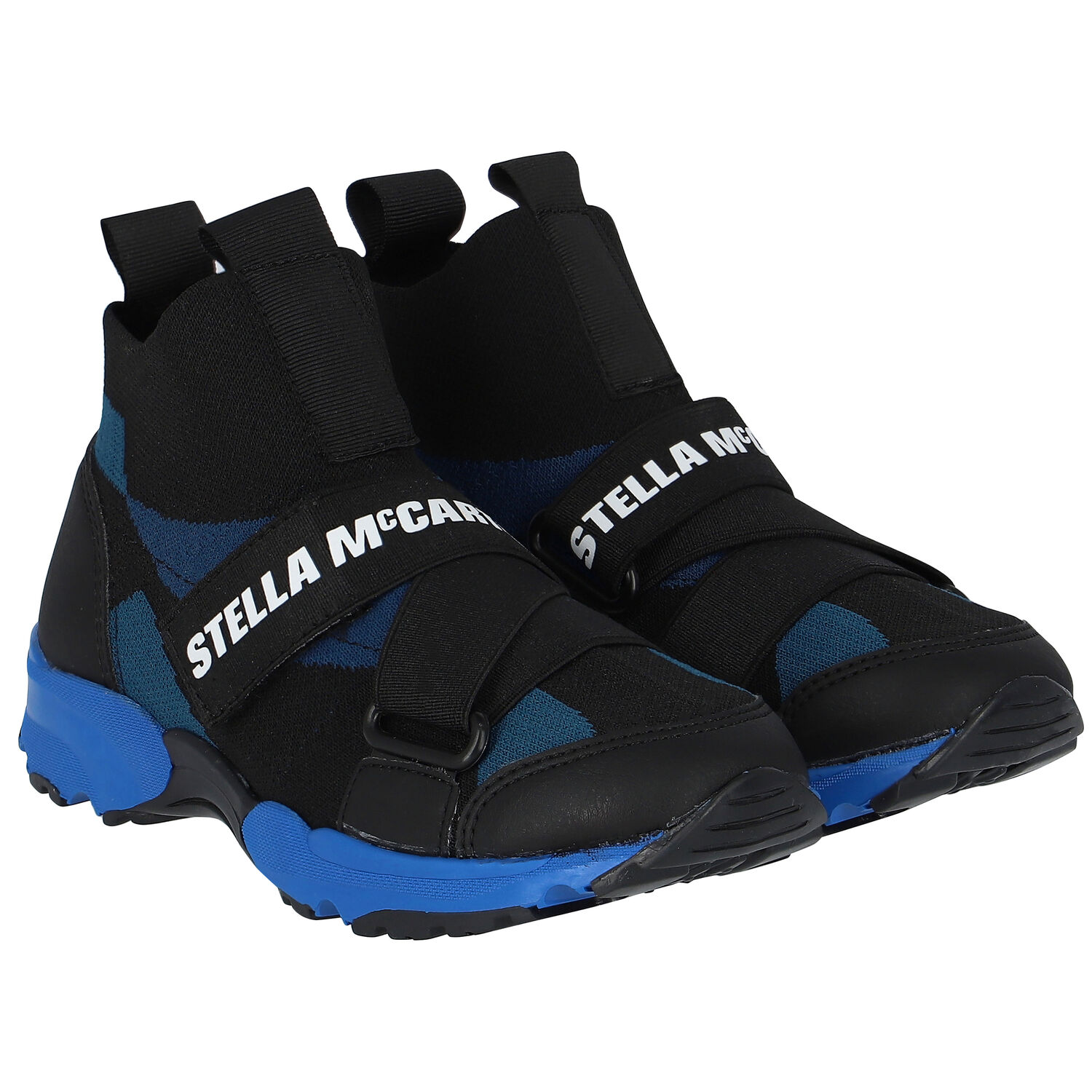 Boys Black & Blue Logo Trainers, 1, hi-res image number null