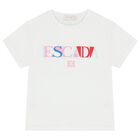 Girls White Logo T-Shirt, 1, hi-res