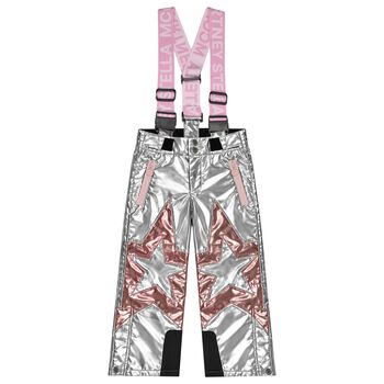 Girls Silver & Pink Star Ski Trousers