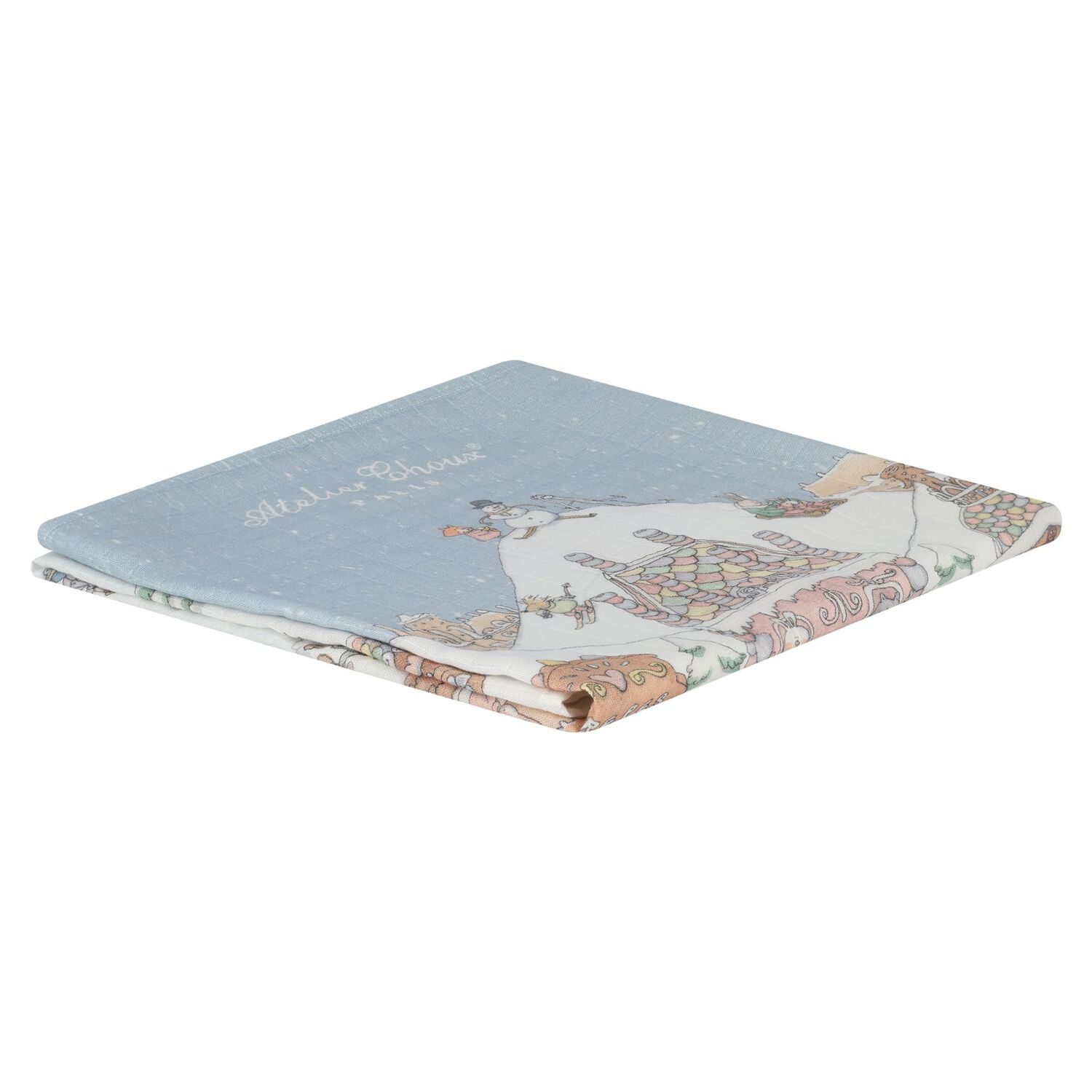 White & Blue Logo Winter Wonderland Baby Carré Swaddle, 1, hi-res image number null