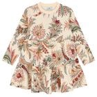 Girls Beige Floral Paisley Dress, 1, hi-res