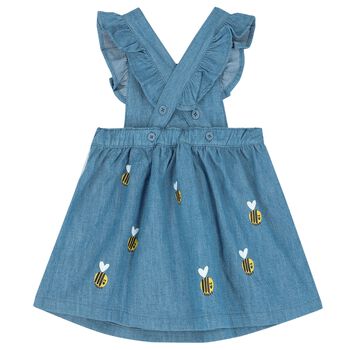 Younger Girls Blue Denim Bee Dress
