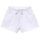 Girls White Shorts, 4, hi-res