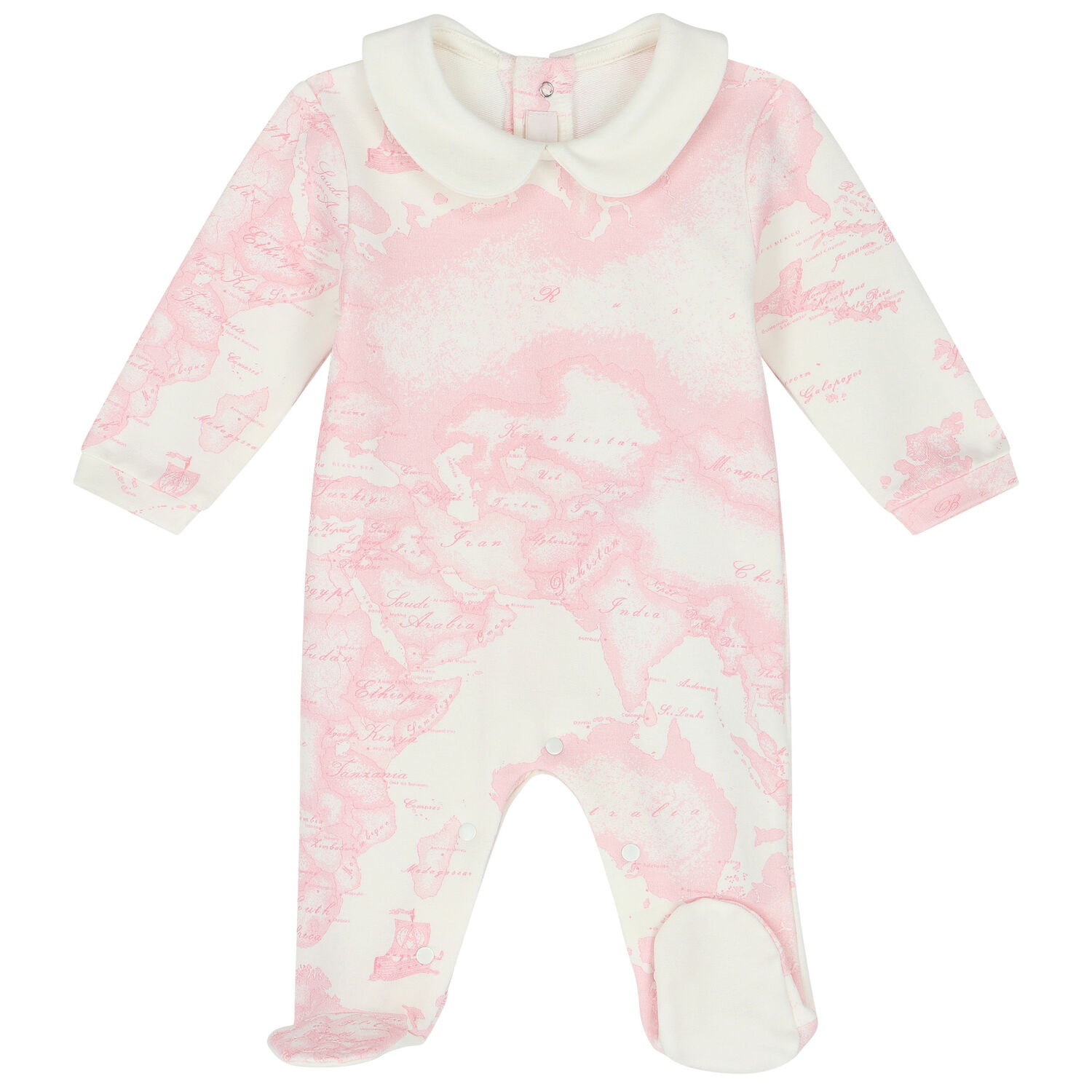 Ivory & Blue Geo Map Babygrow Set, 3, hi-res