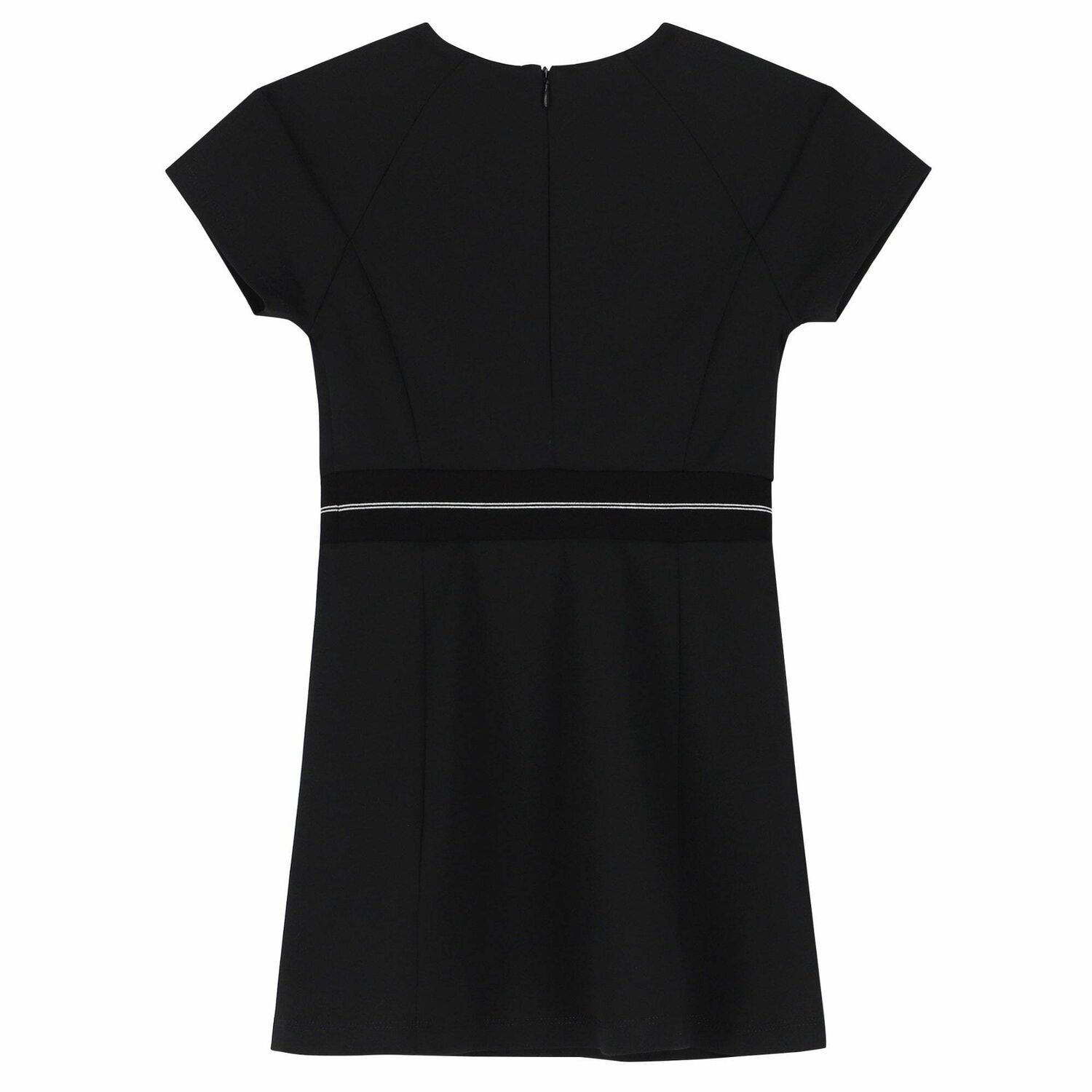 Girls Black Logo Dress, 1, hi-res