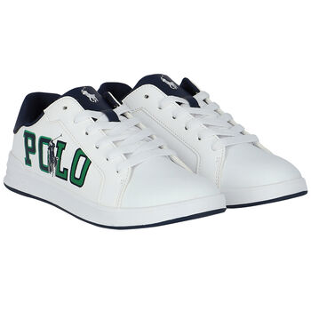 Boys White Logo Trainers