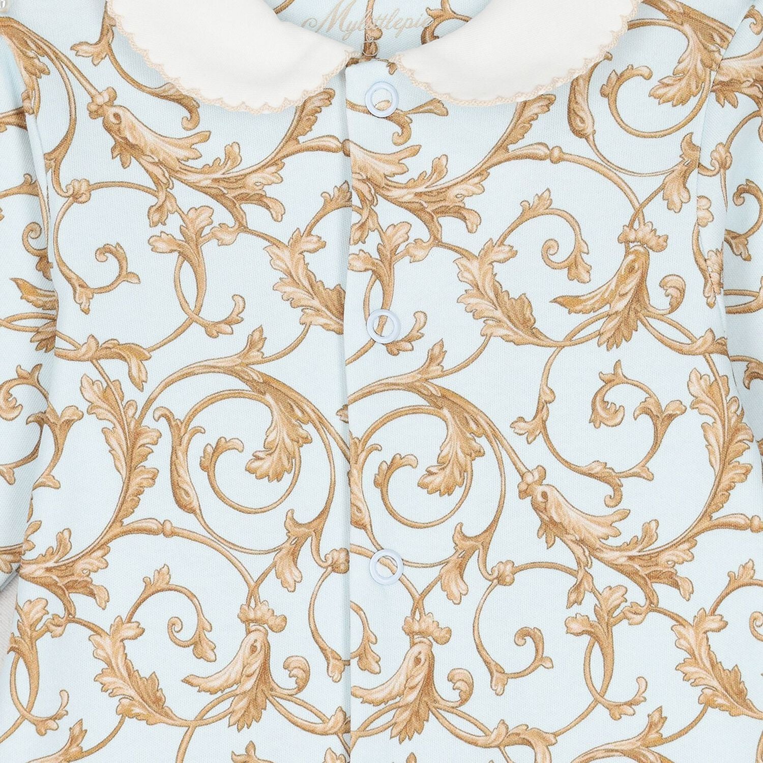 Baby Boys Blue & Gold Babygrow, 1, hi-res
