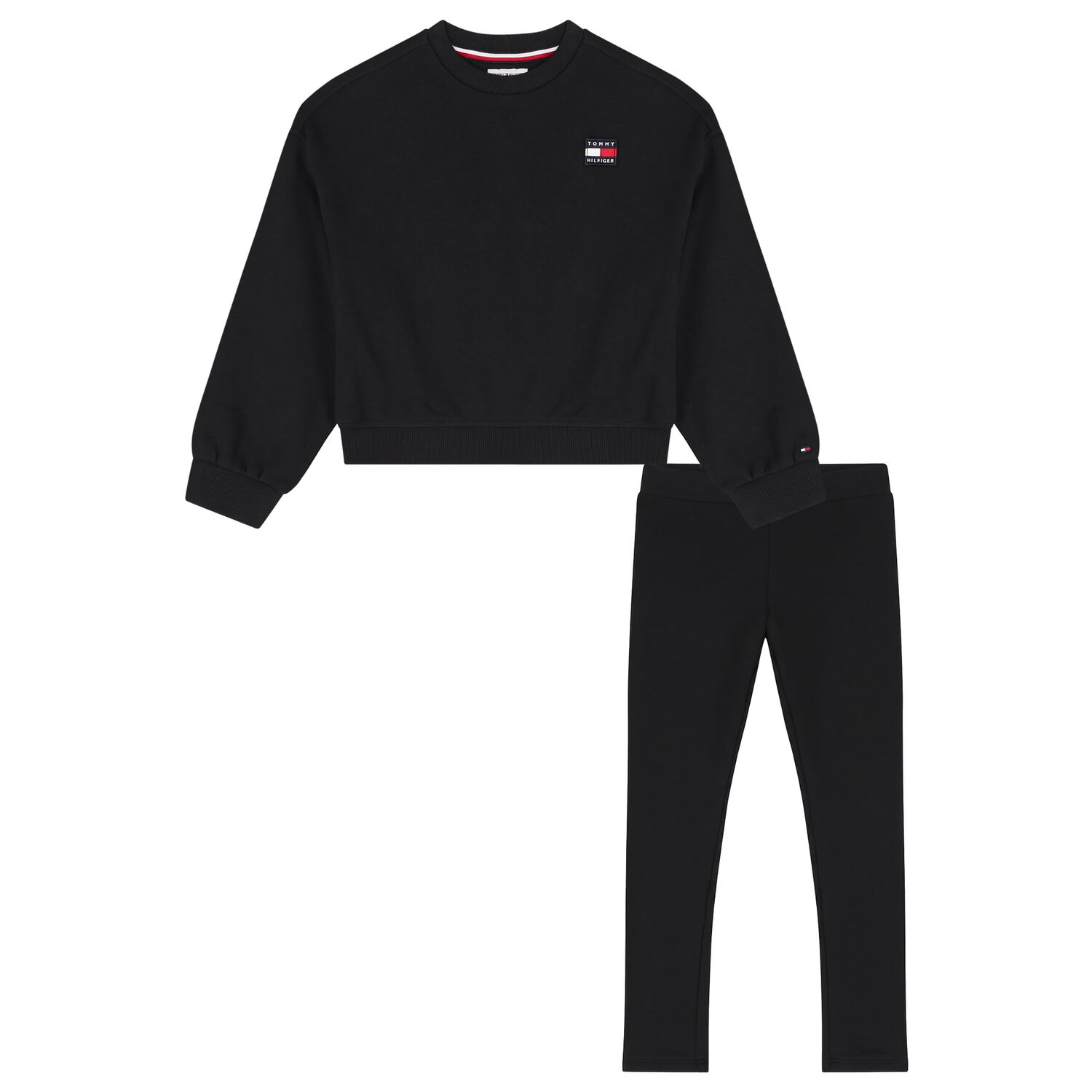Girls Black Logo Leggings Set, 1, hi-res