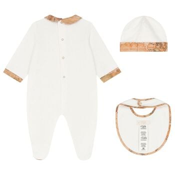 Ivory & Beige Geo Map Babygrow Gift Set