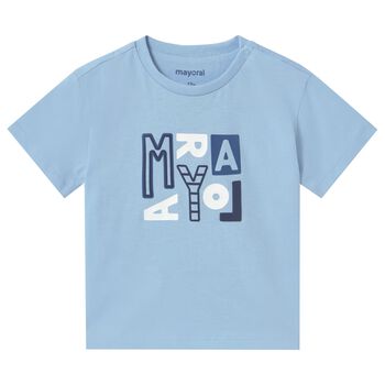 Younger Boys Blue Logo T-Shirt