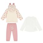 Baby Girls Pink & White Tracksuit (3 Piece), 1, hi-res