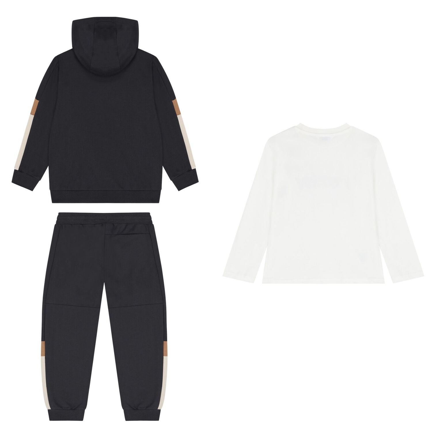 Boys Black & White Tracksuit Set (3 Piece), 3, hi-res