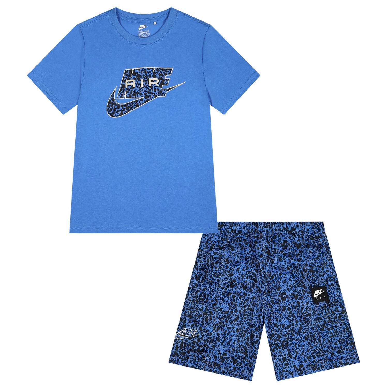 Boys Blue & Black Logo Shorts Set, 1, hi-res