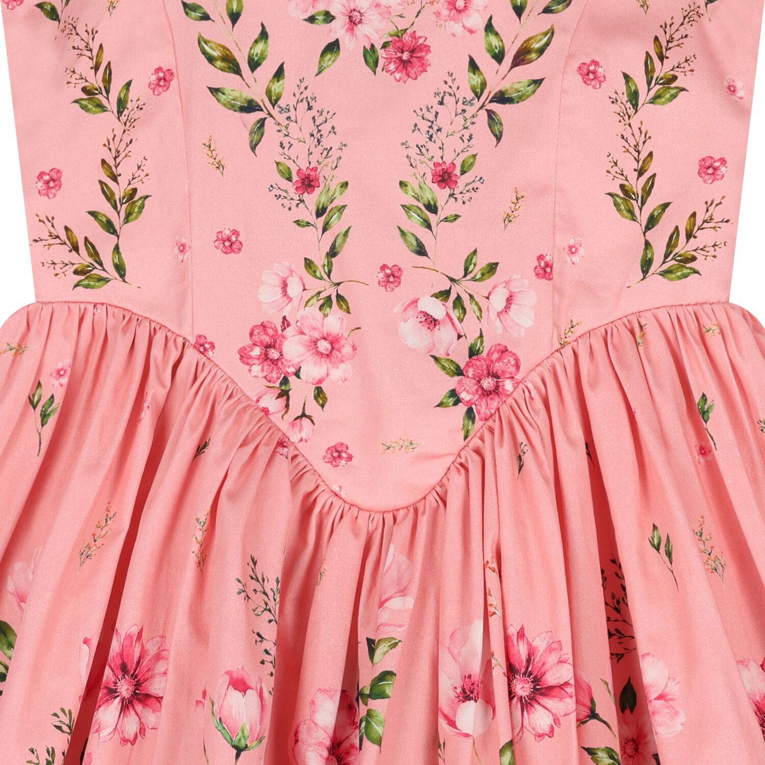 Girls Pink Floral Dress, 1, hi-res
