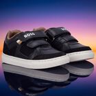 Boys Black Logo Trainers, 1, hi-res