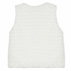 Girls Ivory Faux Fur Gilet, 1, hi-res