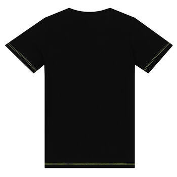 Boys Black, White & Neon Green Logo T-Shirt