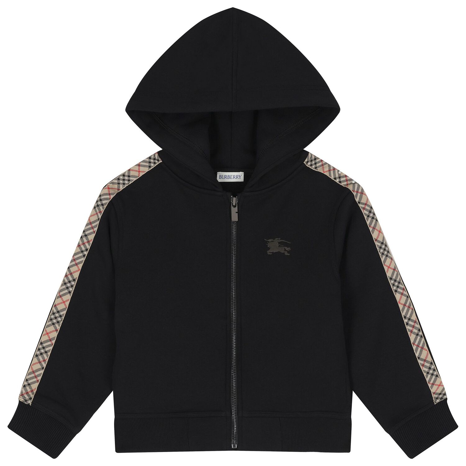 Boys Black EKD Logo Zip Up Hooded Top, 1, hi-res image number null