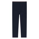 Younger Girls Navy Blue Logo Leggings, 1, hi-res