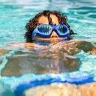 Boys Blue Shark Teeth Swimming Goggles, 1, hi-res