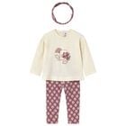 Younger Girls Ivory & Pink Floral Leggings Set, 1, hi-res