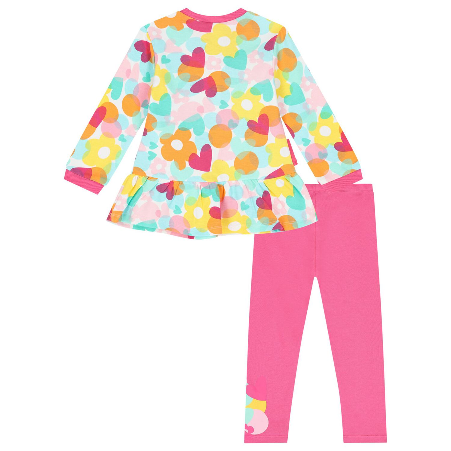 Girls White & Pink Heart Leggings Set, 1, hi-res image number null