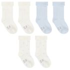 Baby Boys Ivory & Blue Socks ( 3-Pack ), 1, hi-res