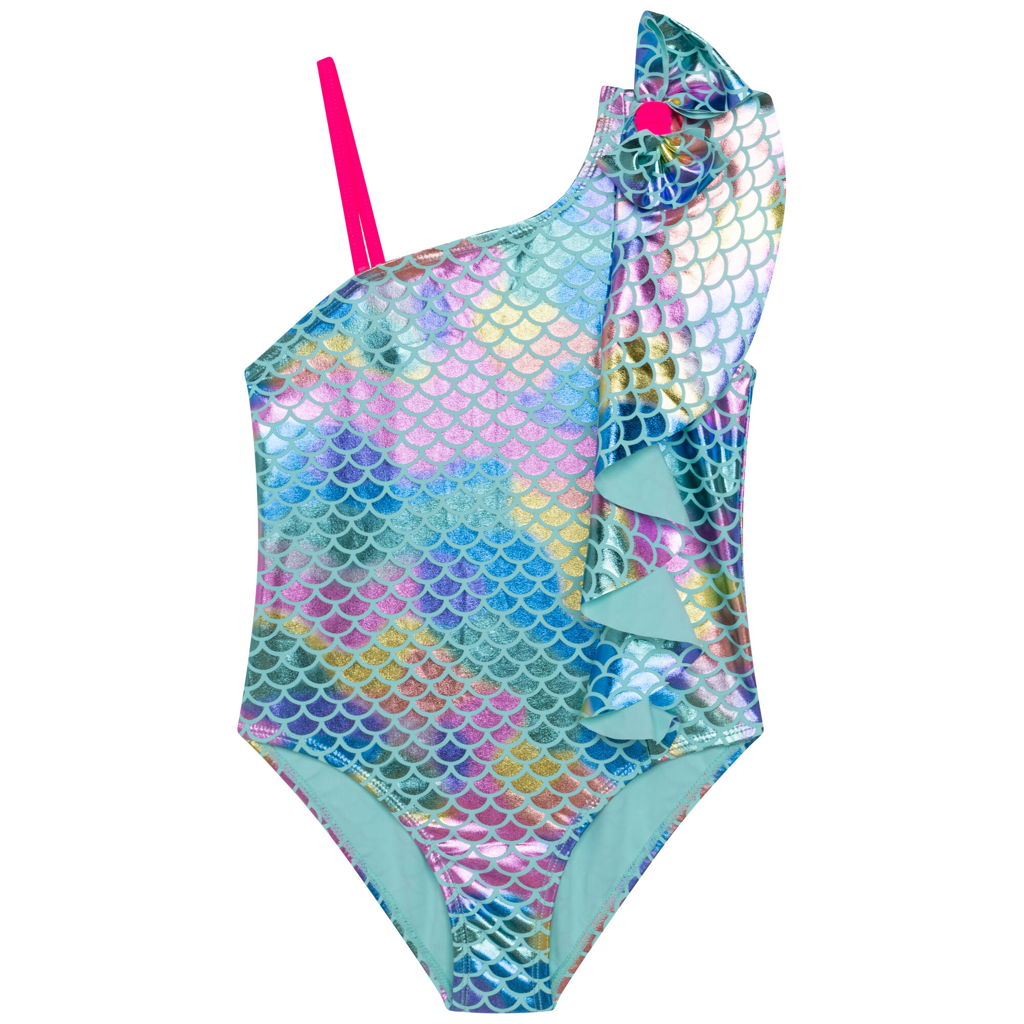 BILLIEBLUSH Girls Blue Mermaid Swimsuit Junior Couture