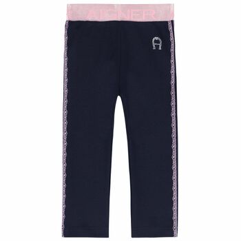 Younger Girls Navy Leggings