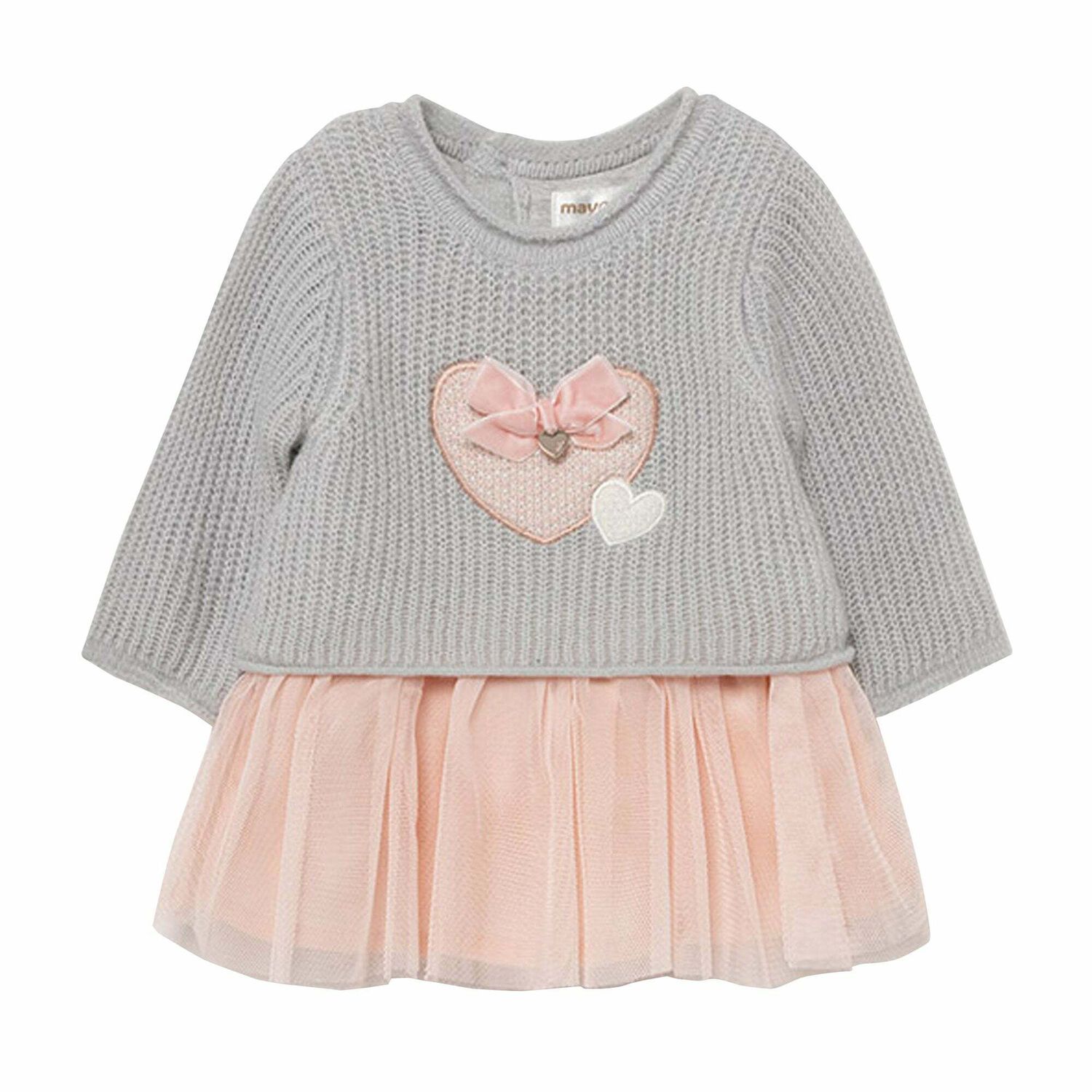 mayoral grey dress Baby Girls & Pink Knitted Elegant Wedding Dress