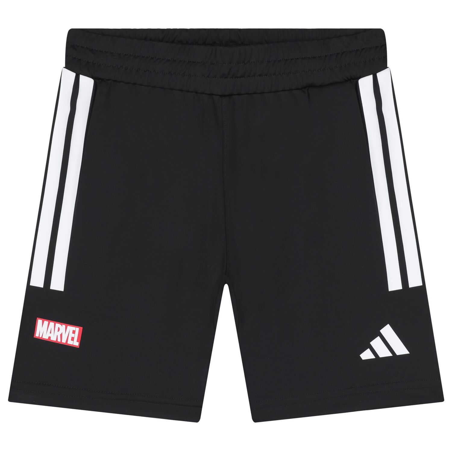 White & Black Marvel Logo Shorts Set, 1, hi-res