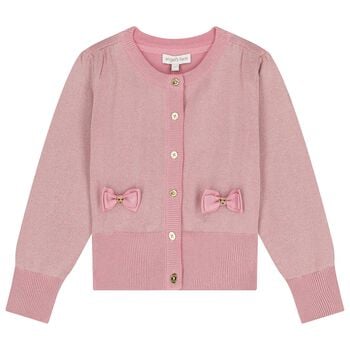 Girls Pink Bow Cardigan