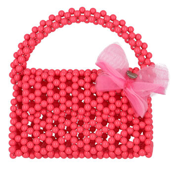 Girls Pink Beaded Handbag