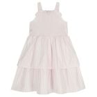 Girls Pink & White Stripe Dress Set, 1, hi-res