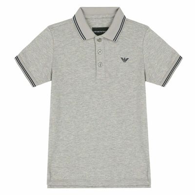 Boys Grey Logo Polo Shirt
